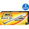 BIC Round Stic Fine Ball Pen, Black, 1-Dozen, 3-Pack
