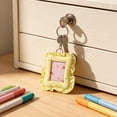 thumbnail image 2 of WeDecorBay 3 Inch Clear Window Photo Card Holders Ruffle Lace Design Lightweight Keychain Pouch for Student Earbud Coin Storage Backpack Organizer Daily Use Yellow,Free Size, 2 of 6