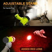 YIERBLUE Rechargeable Spotlight Flashlight with 300000 Lumen LED, IP67 Waterproof Long Running Spot Light Searchlight, Impact Resistant with Detachable Red Lens