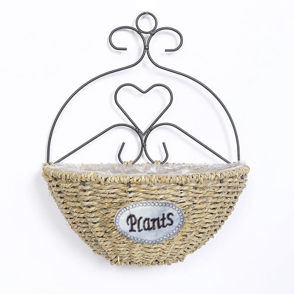 Indoor Hanging Wicker Wall Baskets, Flower Pot and Hanging Basket for Courtyard Decoration and Home Storage