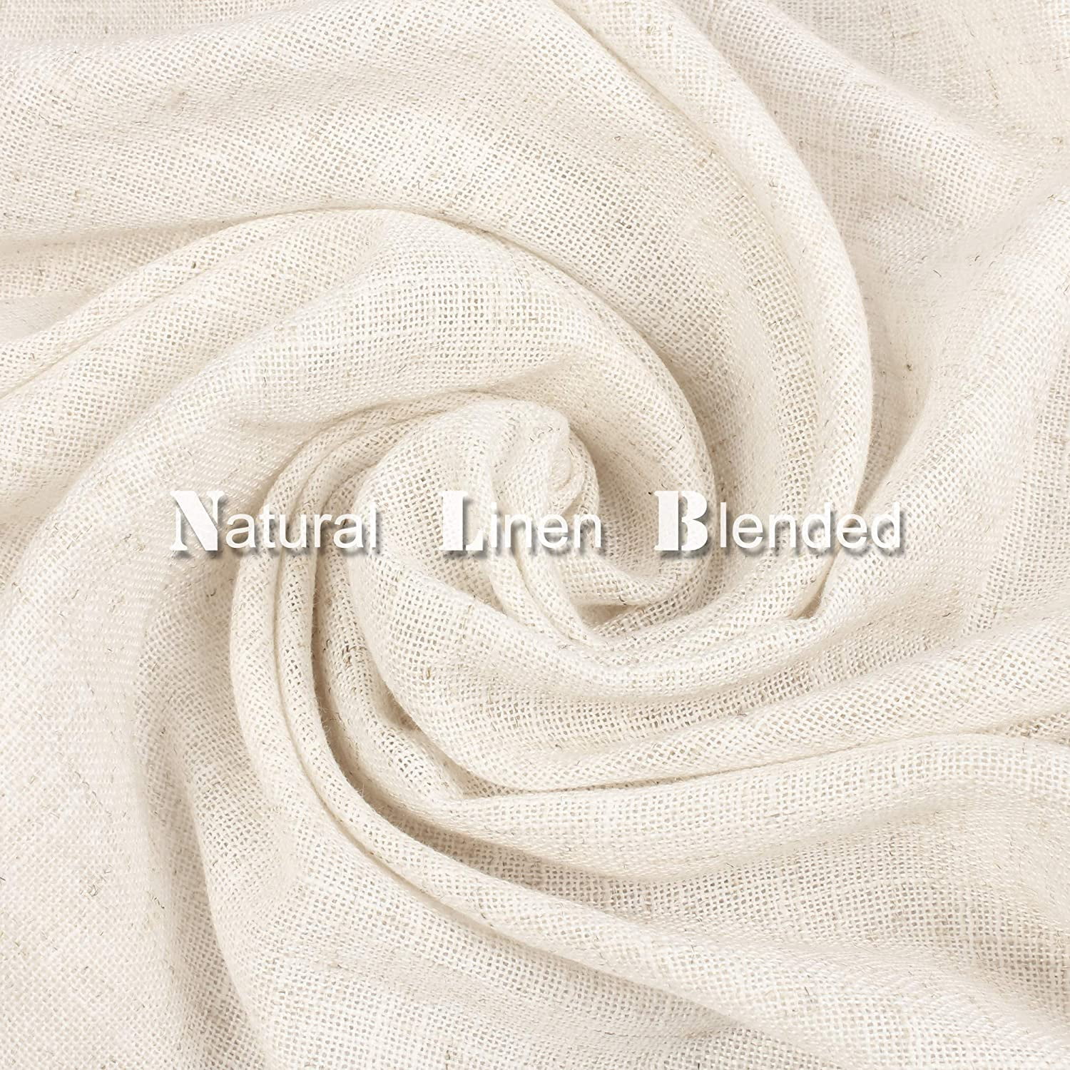 Bailu Natural Linen Semi Sheer Curtains for Bedroom 63 Inch Length Light Filtering Draperies Bronze Grommet Set of 2 Panels (52''W x 63''L, Natural)