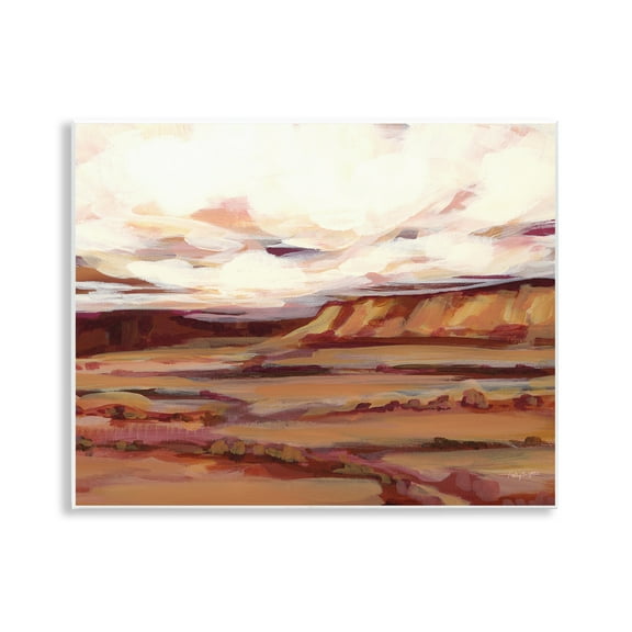 Stupell Industries Mauve Mesa Landscape Landscape Painting Unframed Art Print Wall Art, 14 x 11