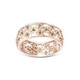 thumbnail image 2 of AFFY Round Simulated Peridot Hollowing Flower Ring for Women 14K Rose Gold over Silver-12, 2 of 5