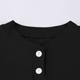 thumbnail image 3 of OVBMPZD Undershirts for Girls Boys Long Sleeve Black Basic Crewneck Button Solid Color Blouses Tops for Girls Size 3-4, 3 of 4