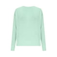 thumbnail image 5 of Loopsun Womens Winter Tops, Long Sleeve T Shirts for Women, Women's Fashion Comfortable Solid Long Sleeve Round Neck Elegant Top Mint Green, XXXL, 5 of 5