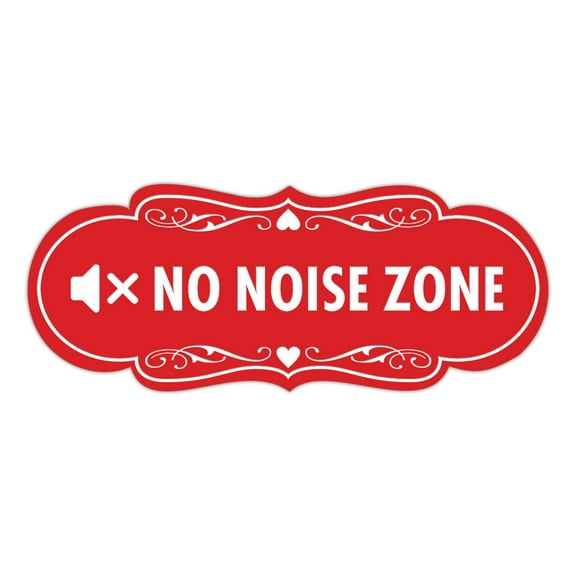 Signs ByLITA Designer No Noise Zone Sign (Red) - Large