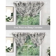 thumbnail image 5 of Waterfall Valances for Windows, Black Grey Spring Floral Kitchen Sheer Valance Curtains, Summer Botanical Watercolor Rustic Rod Pocket Swag Valances for Living Room Bedroom, 47.2"x38.5", 3 Panel, 5 of 8