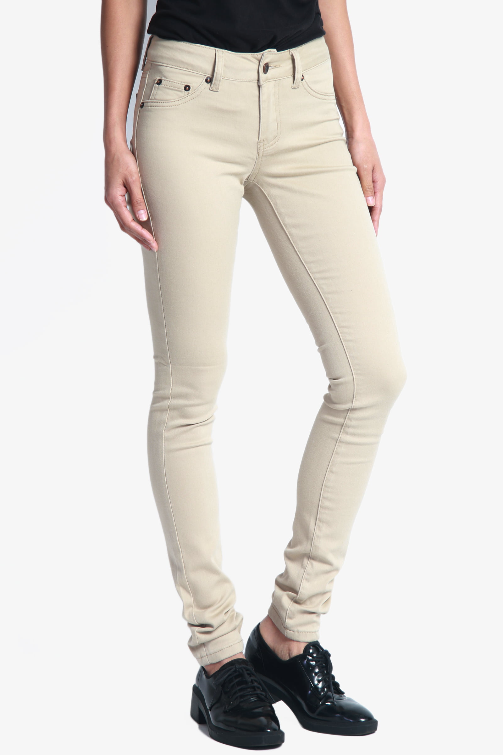 womens khaki stretch jeans