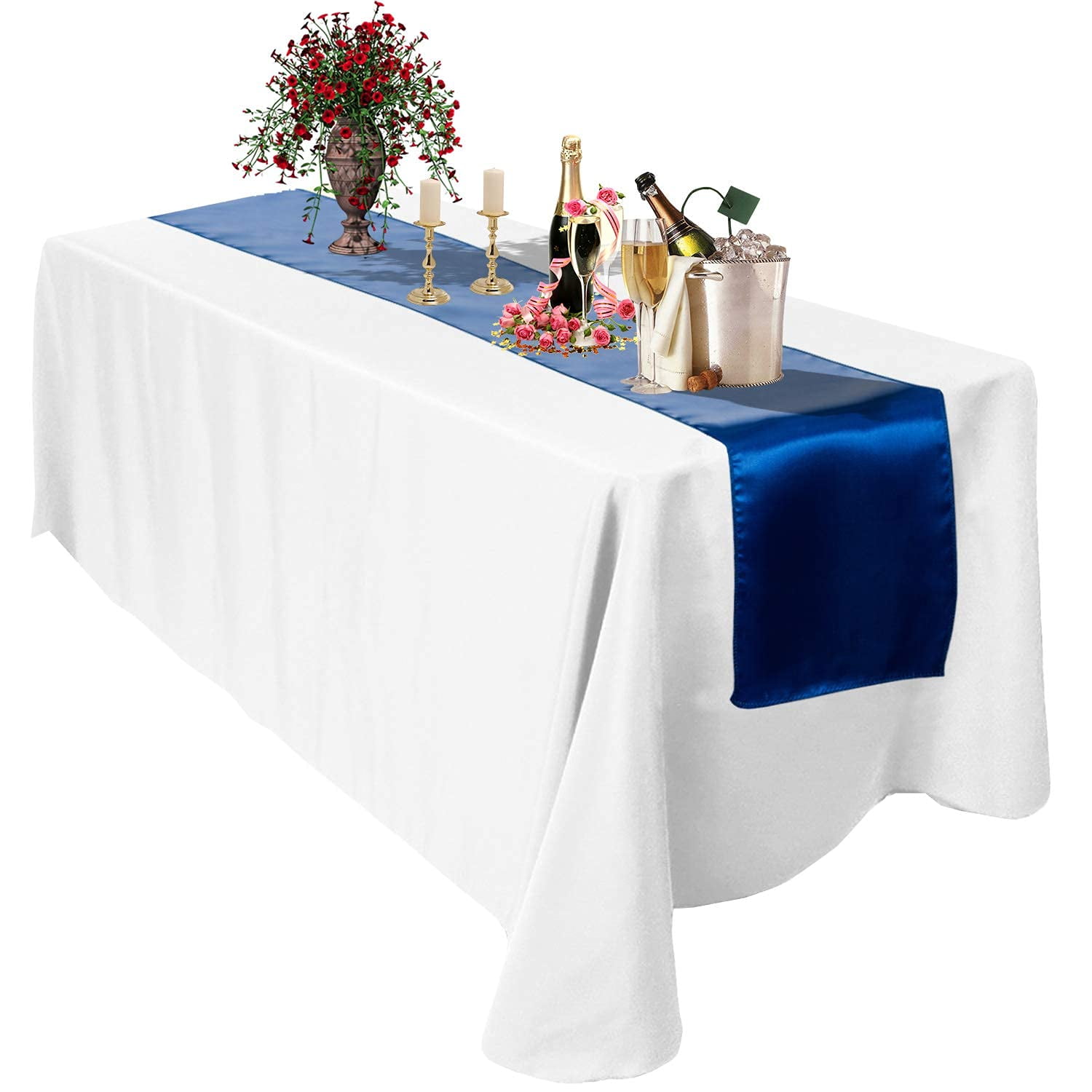 Trimming Shop Satin Table Runner 11" x 108" Shine Royal Blue Table