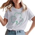 thumbnail image 4 of Meichang T-Shirts de la Saint-Patrick pour Femmes, Imprimé Trèfle, Col Rond, Manches Courtes, Liquidation, 4 of 7