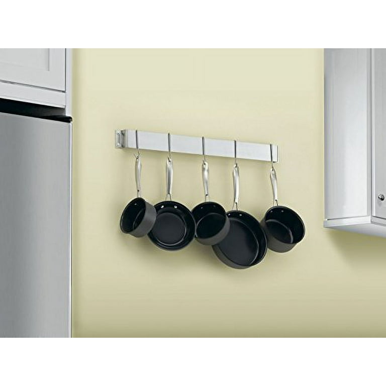 Kitchen Tek 304 Stainless Steel Wall Mounted Pot Rack - with Shelf