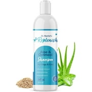 Replenish Aloe and Oatmeal Shampoo for Dogs - Soothes Itchy, Scaling, and Sensitive Skin, Dr. Rachel's Hydrating Formula with Pina Colada Scent, Ideal for Dogs and Cats - 12 oz