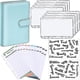 thumbnail image 1 of Carpeta A6 Planificador de presupuesto Cubiertas de cuaderno Tamaño de carpeta Bolsillos de 6 orificios Cremallera de plástico Sobre de ahorro de dinero / Azul / Afortunado Sencillez, 1 of 1