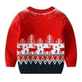 thumbnail image 5 of Bjutir Christmas Sweater For Toddler Boys Girls Fall Winter Long Sleeve Crew Neck Cartoon Knit Sweater Warm Soft Kids Tops Red Size 2-3 Years, 5 of 7