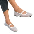 thumbnail image 7 of Willtoo Women's Mesh Ballet Flats Comfortable Dressy Trendy Square Closed Toe Maryjane Flat Shoes, 7 of 7