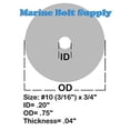 thumbnail image 2 of Type 18-8 Stainless Steel Fender Washers Size #10 x 3/4" (pack of 100pcs) Marine Bolt Supply, 2 of 2