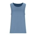 thumbnail image 6 of gakvbuo Summer Tank Top for Womens 2025 Summer Savings Women's Plus Size Solid Color Round Neck Tank Top Sleeveless Loose T-shirt, 6 of 8