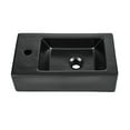 thumbnail image 2 of Voltaire 19.5 x 10 Rectangular Ceramic Wall Hung Sink with Left Side Faucet Mount, Matte Black, 2 of 12