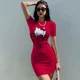 thumbnail image 1 of Vestido sexy de verano estampado Hello Kitty Vestido delgado de manga corta, 1 of 2