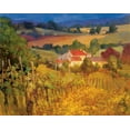 thumbnail image 2 of Craig, Philip 32x26 Black Ornate Wood Framed with Double Matting Museum Art Print Titled - Vineyard Hill, 2 of 4