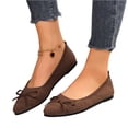 thumbnail image 3 of Willtoo Women's Pointed Toe Flats Shoes for Ladies Girls Cute Bowknot Knit Breathable Comfortable Slip On Casual Dressy Ballet Flats for Walking Work Business Brown, 3 of 5