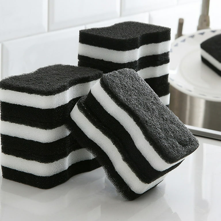 Black Kitchen Sponge for Cleaning Cookware and Gas Stove Top - 5pc