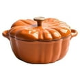 thumbnail image 1 of Cocotte en Fonte Émaillée, Marmite Citrouille avec Couvercle pour Braiser, Ragoûts, Rôtissage, 1 of 7