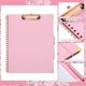 thumbnail image 2 of Refillable Notepad Ballpoint Pen Set,5Dividers with 10 Storage Pockets Clipboard Binder Crystal Diamond Pen for School B, 2 of 5