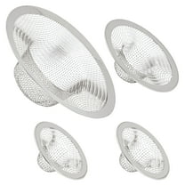 Juvale 4-Pack Stainless Steel Kitchen Sink Drain Strainer, Mesh Screen Drainer and Hair Catcher for Bathroom (4.3", 2.8" and 2.1")