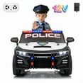 thumbnail image 1 of 12V Kids Police Ride-On Car with Remote Control, Sirens, LED Lights, Bluetooth, and Safety Belt – Electric Cop Car Toy, 1 of 8