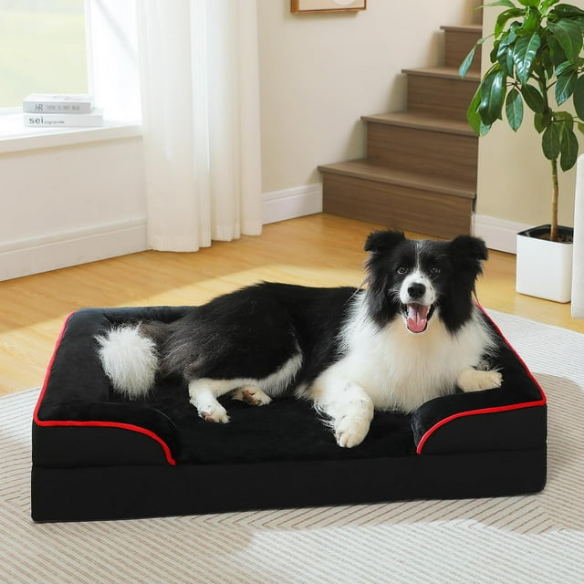 Orthopedic Dog Bed Washable Medium Dog Bed for Medium Dogs with Supportive Foam Layer Cover and Bottom for Small Medium and Large Dog Medium