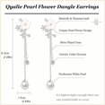 thumbnail image 2 of Pendientes Qyalie Dangle Pearl Drop chapados en oro de 14 quilates para mujer, 2 of 6