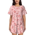 thumbnail image 1 of Balery Fox Conjunto de Pijama para Mujer con Estampado, Dos Piezas de Manga Corta y Shorts, Ropa de Dormir Suave con Cuello Redondo y Bolsillos-X-Large, 1 of 6