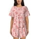 thumbnail image 1 of Balery Fox Conjunto de Pijama para Mujer con Estampado, Dos Piezas de Manga Corta y Shorts, Ropa de Dormir Suave con Cuello Redondo y Bolsillos-Medium, 1 of 6