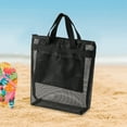 thumbnail image 5 of PRINxy Mesh Shower Bag Travel Storage Bag Portable Beach Bag Cosmetic Organizer Handbag Mesh Travel Shower Caddy Tote Bag for Gym, Swim, Bathrooms Black, 5 of 8