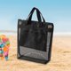 thumbnail image 5 of Xihbxyly Bolsa de Ducha de Malla, Portátil para Playa, Ligera, para Viajes, con Cremallera, Organizador Multiusos, Ideal para Gimnasio, Piscina, Baño, Azul, Rosa, Negro, Naranja y Gris, 29 X 23 X 8,5, 5 of 7