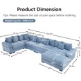 thumbnail image 2 of 155''x79'' Oversized Cloud Modular Sectional Sofa| Convertible Corduroy L Shaped Couch with Ottoman|Deep Seat|Extra-Wide Armrests|Ergonomic Design|Easy Assembly|for Living Room,Office - Blue, 2 of 9