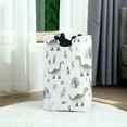 thumbnail image 6 of Yayeee Freestanding Laundry Hamper with Handle Collapsible Large Storage Basket for Clothes, Green Dinosaur Pattern, 6 of 7