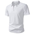 thumbnail image 5 of Kakii Men's Elastic Lightweight Polo Shirt Summer Zipper Pullover Short Sleeve Top, 5 of 9