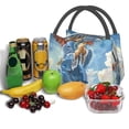 thumbnail image 3 of Yiaed Dog Angel Ascension Print Lunch box lunch bag Portable Insulated Lunch Box for Women Men Cooler Tote Bag with Front Pocket for Work Picnic Travel, 3 of 6