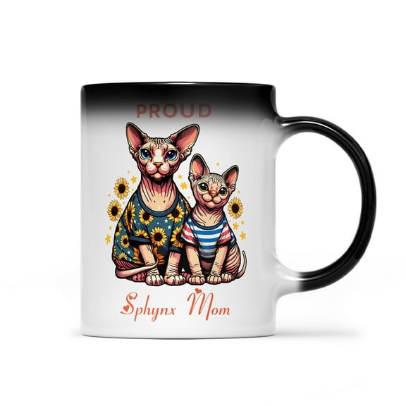 Happy Mother's Day Proud Sphynx Mom Heat Color Changing Mug Cat Lover Kitten Owner Gifts Idea Magic Coffee Mug - 03003