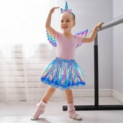 Unicorn Costume Kids Tutu Skirt for Girls with Unicorn Wings Headband Unicorn Dress for Birthday Outfit Christmas New Year Cosplay