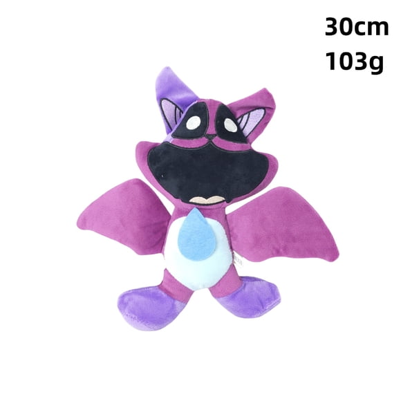 Dandy's World Purple Bat Plush Toy, 11.81" Bat Stuffed Animal with Blue Teardrop Detail, Soft Horror Game Character Doll for Kids Fans