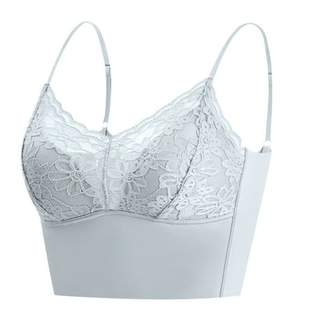 

hanzidakd Womens Full Coverage Bras Plus Size Vest Crop Wire Frees Lingerie V Neck Underwear Lingerie Bra