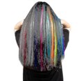thumbnail image 2 of 12 extensiones de cabello con clip de colores para fiestas, postizos sintéticos lisos de 22 pulgadas, arcoíris para, 2 of 5
