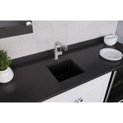 Elkay ELG1616BK0 Quartz Classic 15-3/4 x 15-3/4 x 7-11/16, Single Bowl Dual Mount Bar Sink, Black Black