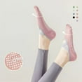 thumbnail image 6 of Sports Quality Solid Color Cotton Breathable Gym Pilates Socks Anti-Slip Sports Socks Bandage Yoga Socks PINK, 6 of 8