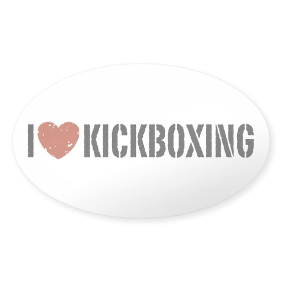 CafePress - I Love Kickboxing Oval Sticker - Sticker (Oval)