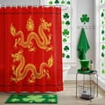 thumbnail image 5 of Shower Curtain, Chinese Spring Festival Waterproof Shower Curtain Set with Hooks for Bathroom Showers,Stalls and Bathtubs,60x72In New Year Dragons on Red under, 5 of 9