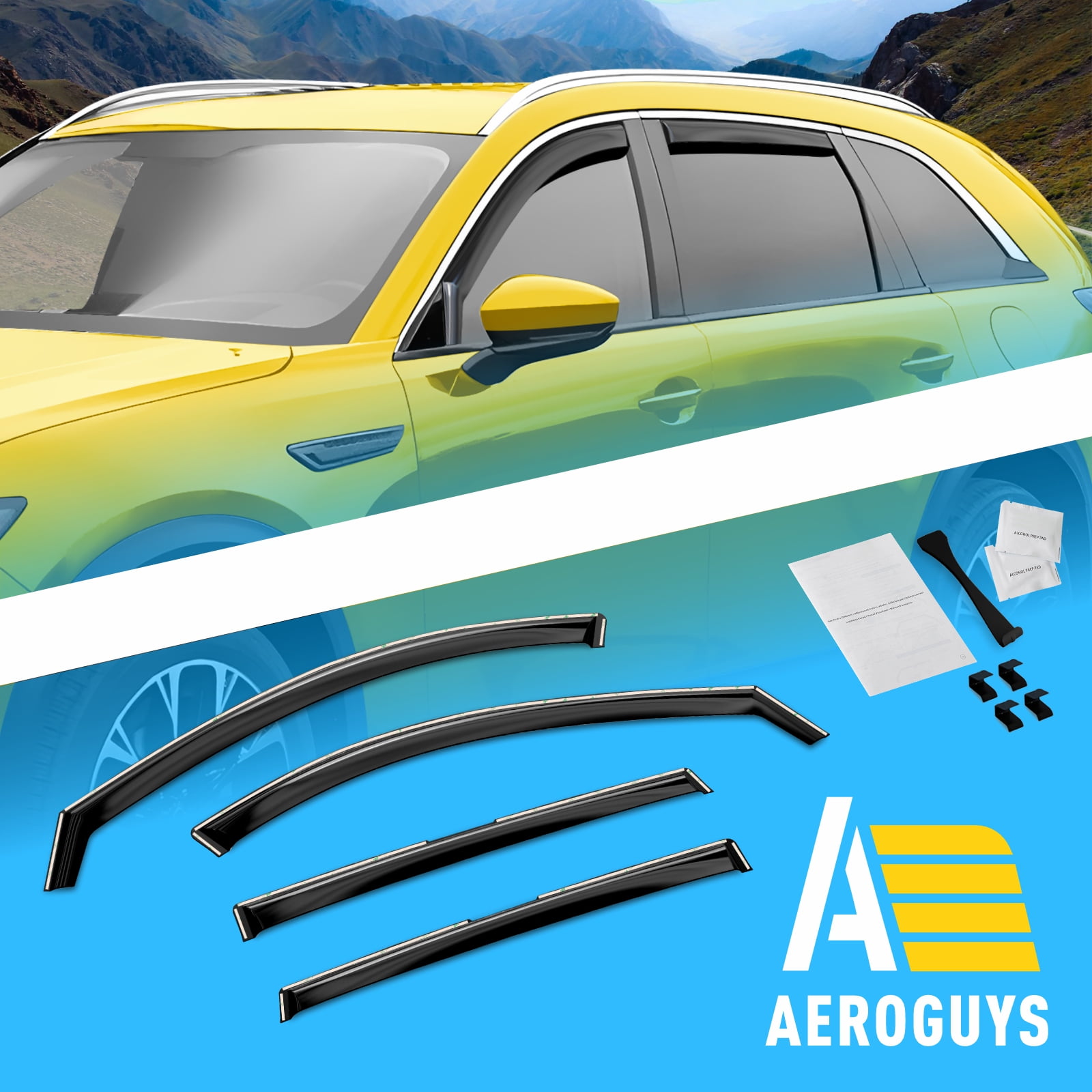 Extra Durable Window Deflectors In-Channel Window Visors Rain Guards Fit for Mazda CX-90 2024-2026, Sun Visors, Wind Vent Visors, vent shades, Exterior Car Accessories - 4 pcs. AG0808
